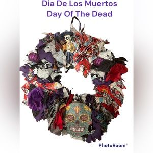 DIA DE LOS MUERTOS -  DAY OF THE DEAD WREATH